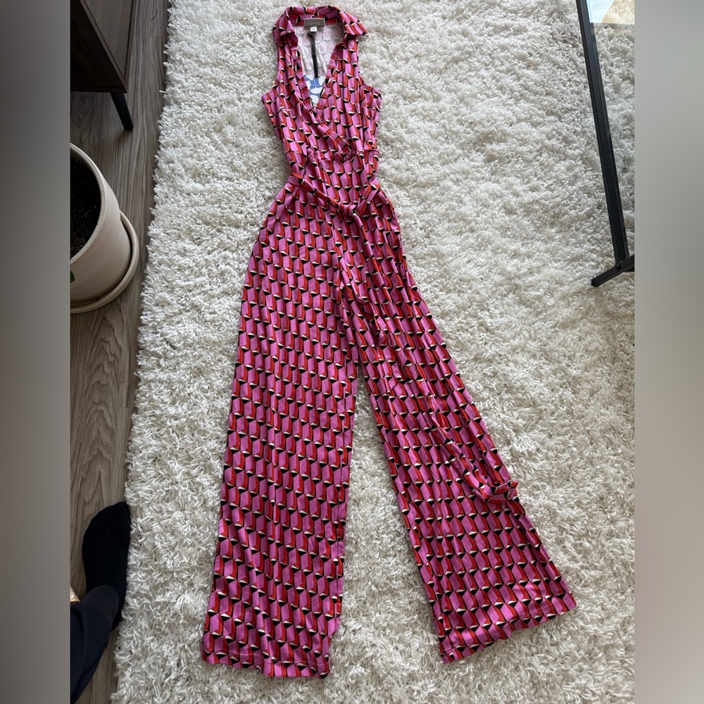 Diane Von Furstenberg for Target Pink Patterned Jumpsuit NWT